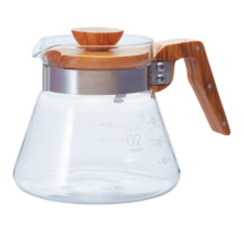 Γυάλινη Κανάτα Σερβιρίσματος Καφέ Hario V60 600Ml Olive Wood