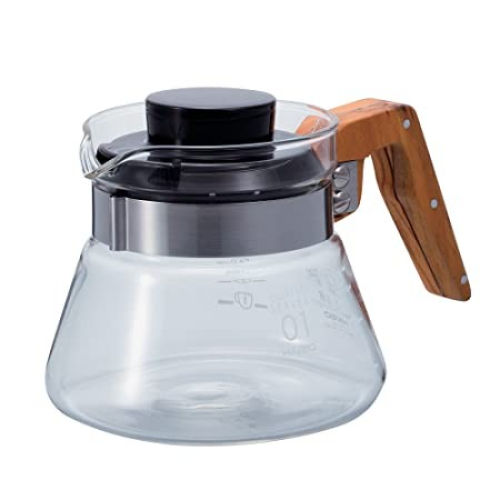 Γυάλινη Κανάτα Σερβιρίσματος Καφέ Hario 400ml Olive Wood
