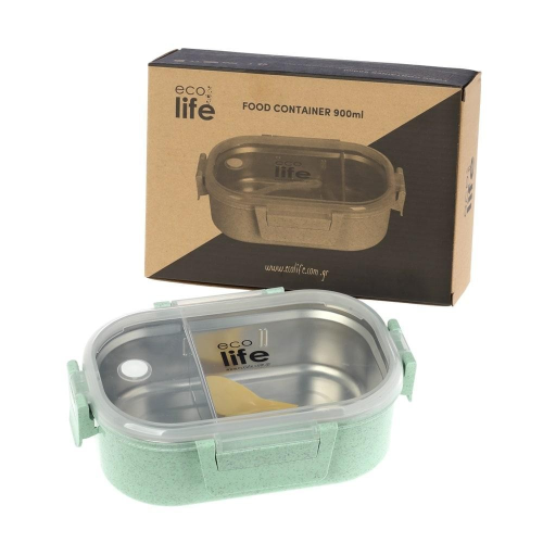 Φαγητοδοχείο Με Χώρισμα 900Ml Πράσινο Χρώμα