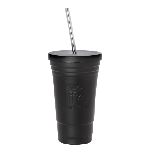 Θερμός Με Καλαμάκι 480Ml Μαύρο Χρώμα