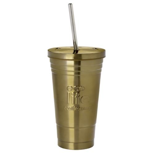 Θερμός Με Καλαμάκι 480Ml Μπρονζέ Χρώμα