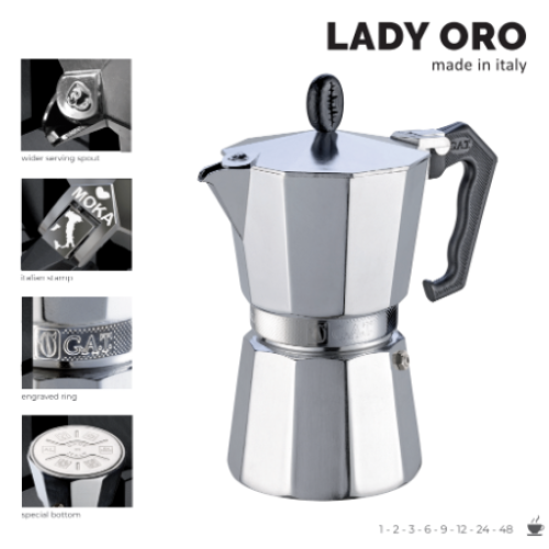 Εσπρεσσιέρα Moka Lady Oro 3 Cups Inox