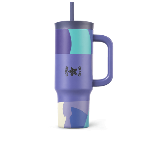 Θερμός Ποτήρι με Χερούλι και Καλαμάκι Purple Rain 900ml